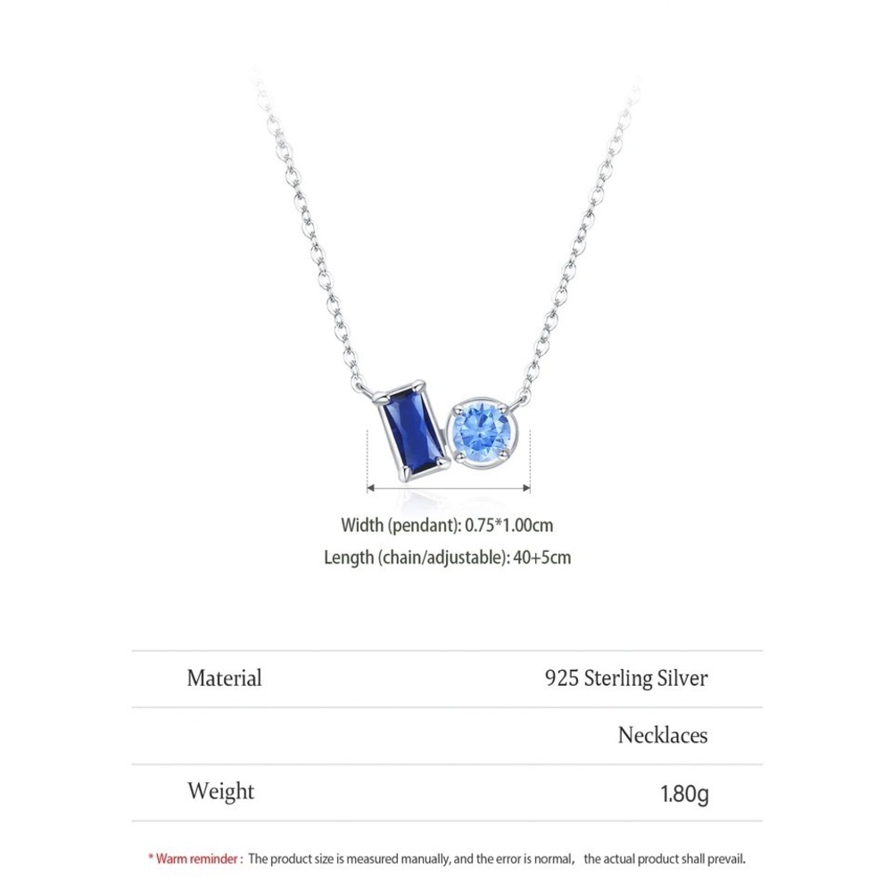 Anthro 2-tone Blue Sapphire Crystal Geometrical Sterling Silver Stud Earrings - Picture 9 of 16